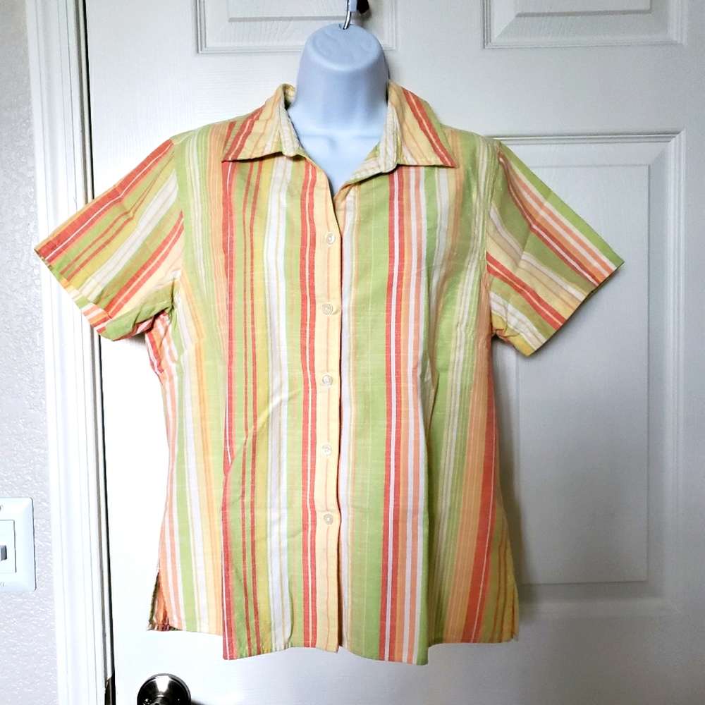 Striped button down shirt
